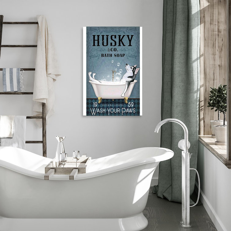 Husky in hot sale bathtub